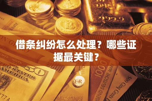济南借条纠纷怎么处理？哪些证据最关键？