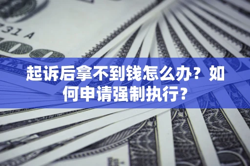 济南起诉后拿不到钱怎么办？如何申请强制执行？